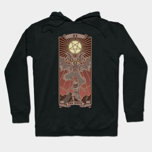 The Devil Tarot Card XV Pentagram Goth Vintage Pagan Wicca Hoodie